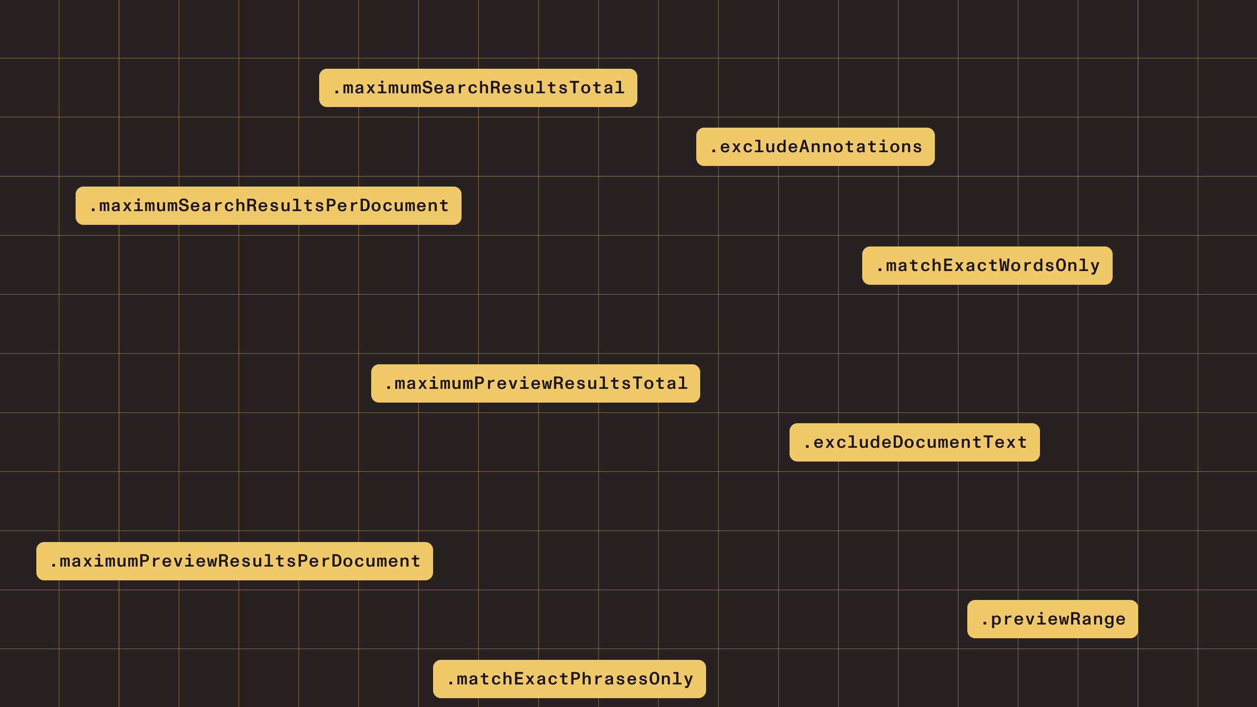 Examples of PDF search matching options on iOS