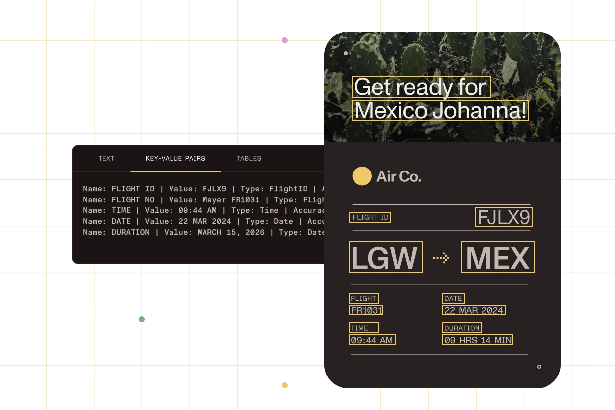OCR and data extraction interface for aviation documents