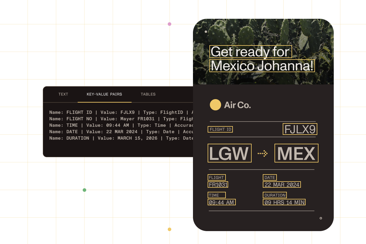 OCR and data extraction interface for aviation documents