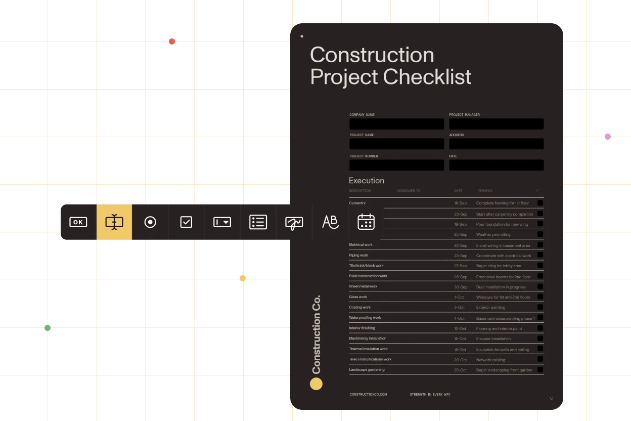 Smart forms interface for construction field data capture