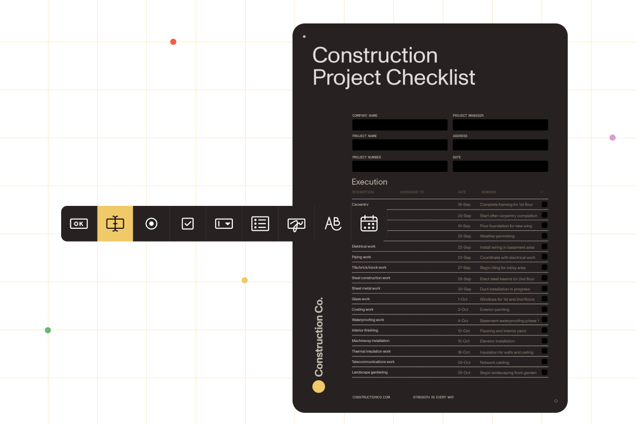 Smart forms interface for construction field data capture
