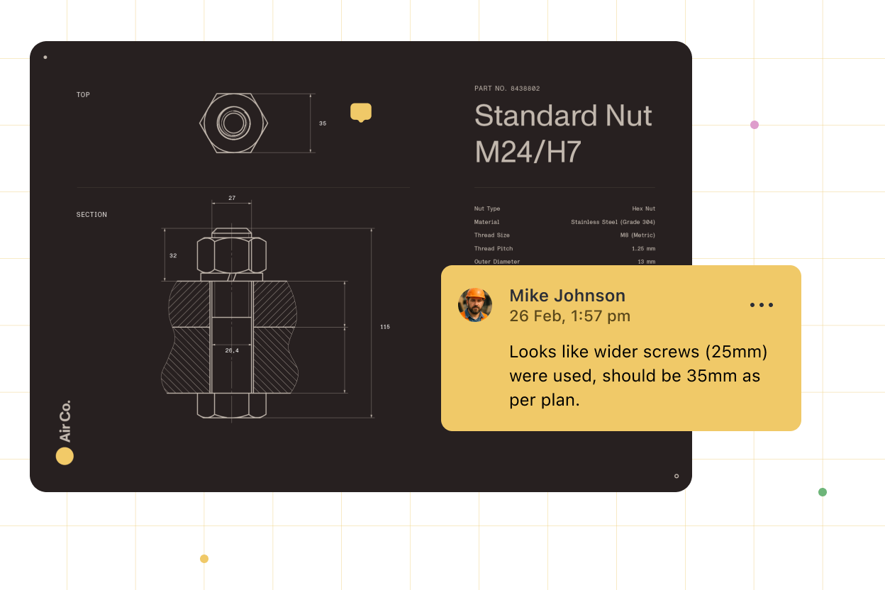 Onsite markup interface for construction drawings
