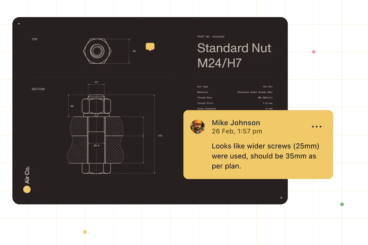 Onsite markup interface for construction drawings