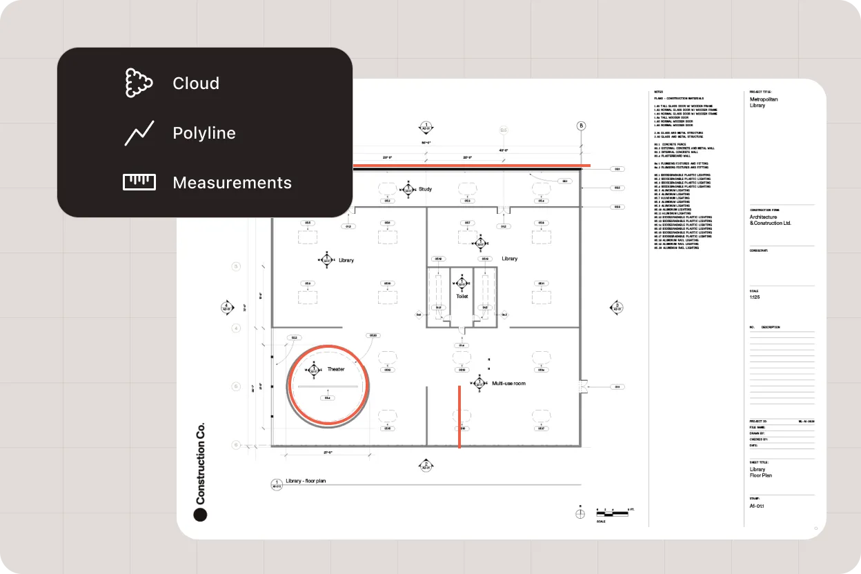 Version control interface for construction documents
