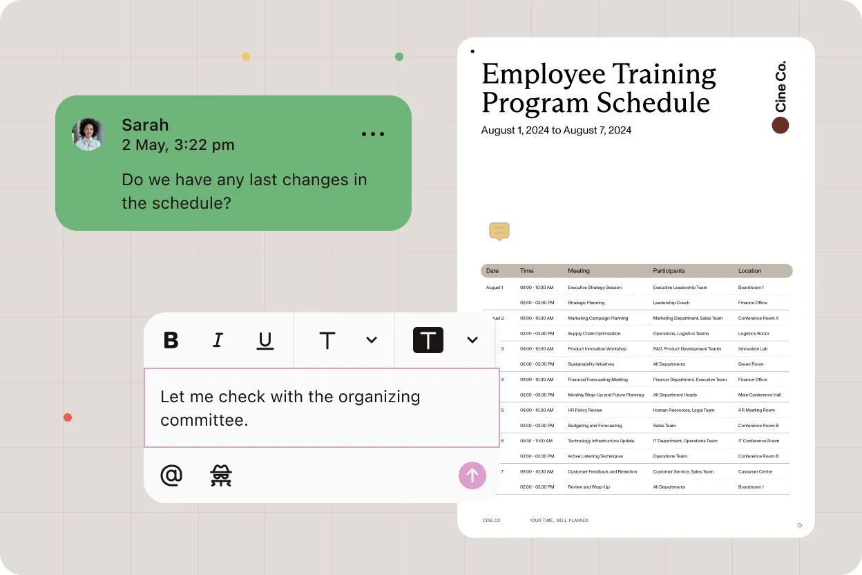 Public collaboration interface with document viewer