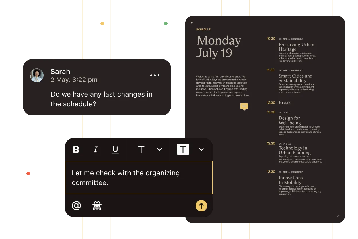 Public collaboration interface with document viewer