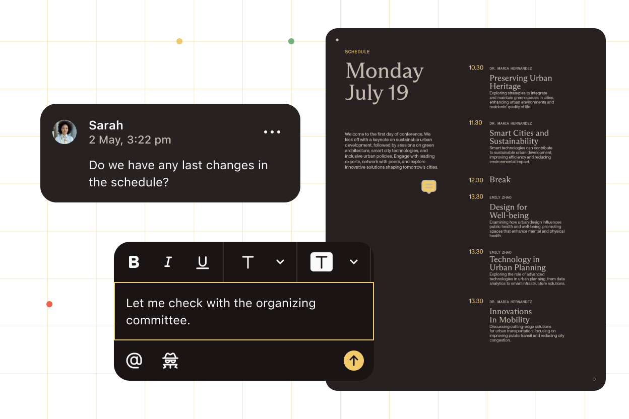 Public collaboration interface with document viewer