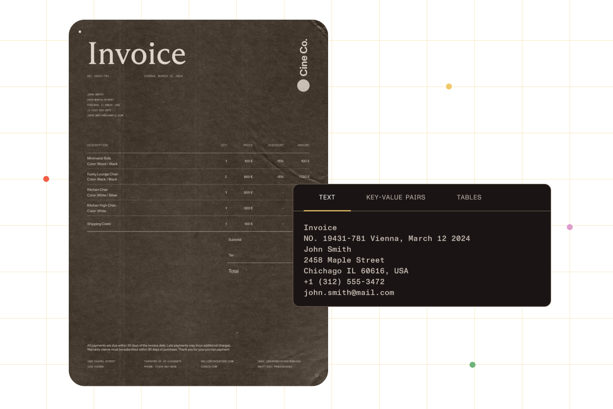 Document OCR and digitization interface