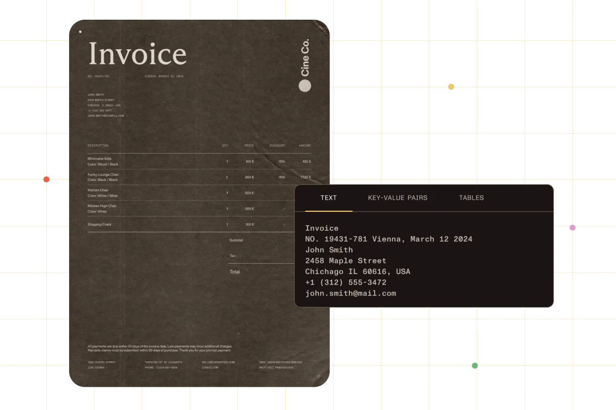 Document OCR and digitization interface