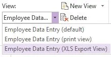 xls export view