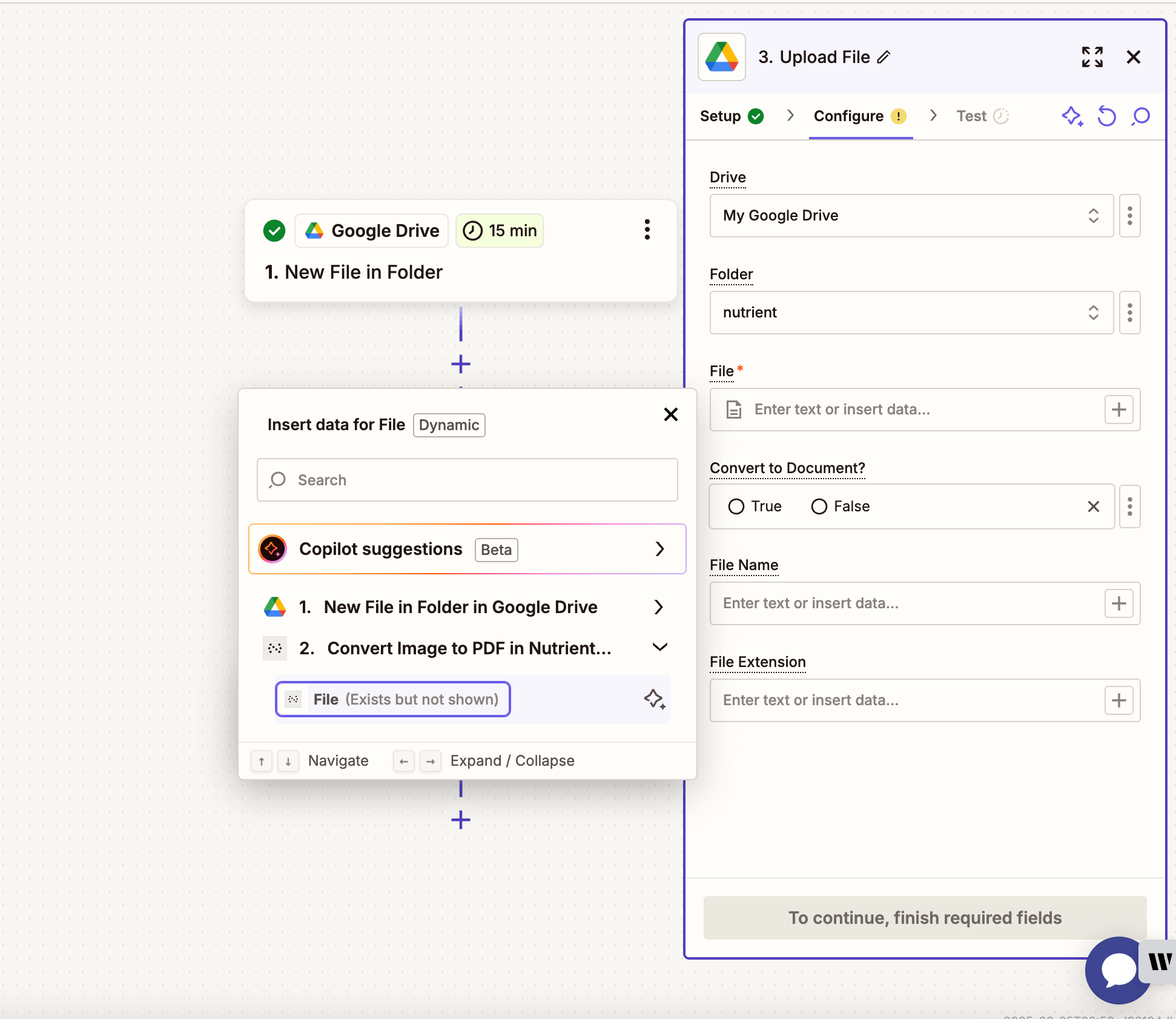 Map the converted PDF from the previous step