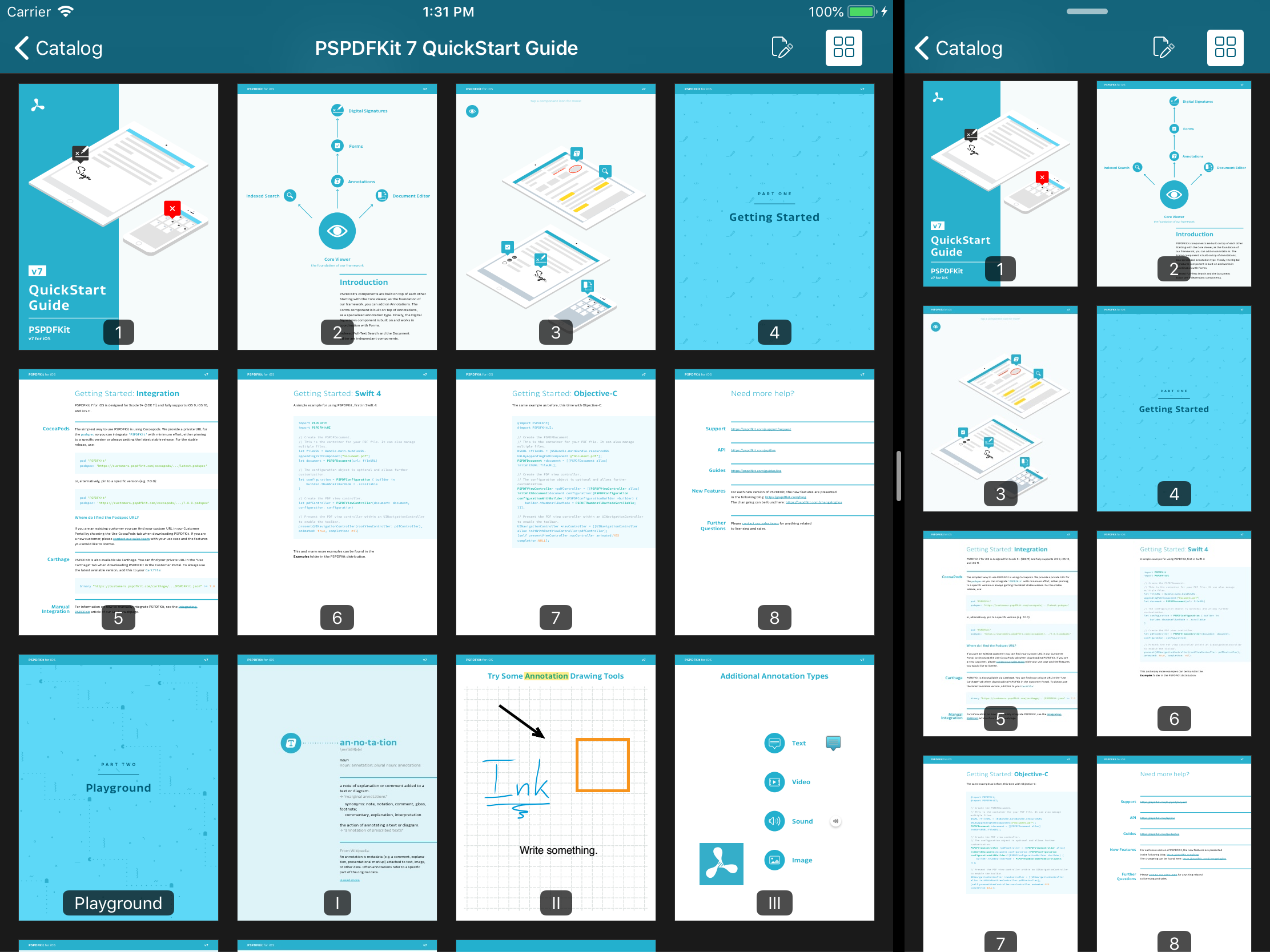 Thumbnails fitting well on iPad in landscape
