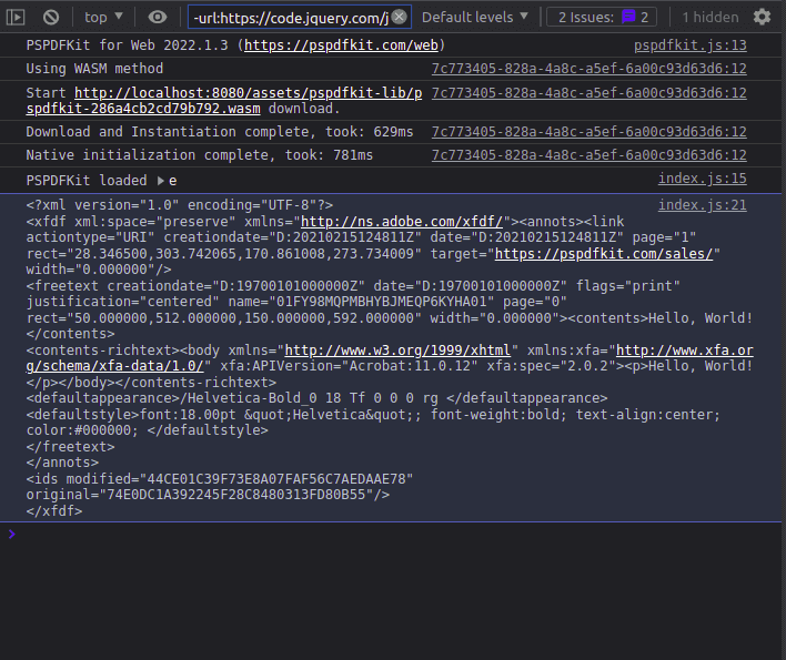 XFDF version of the PDF