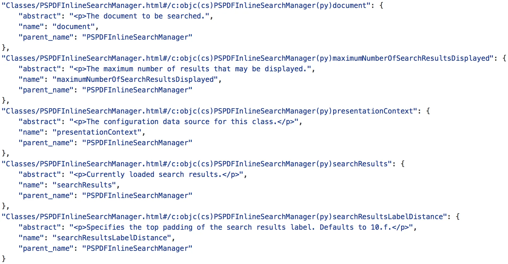 Excerpt from search.json
