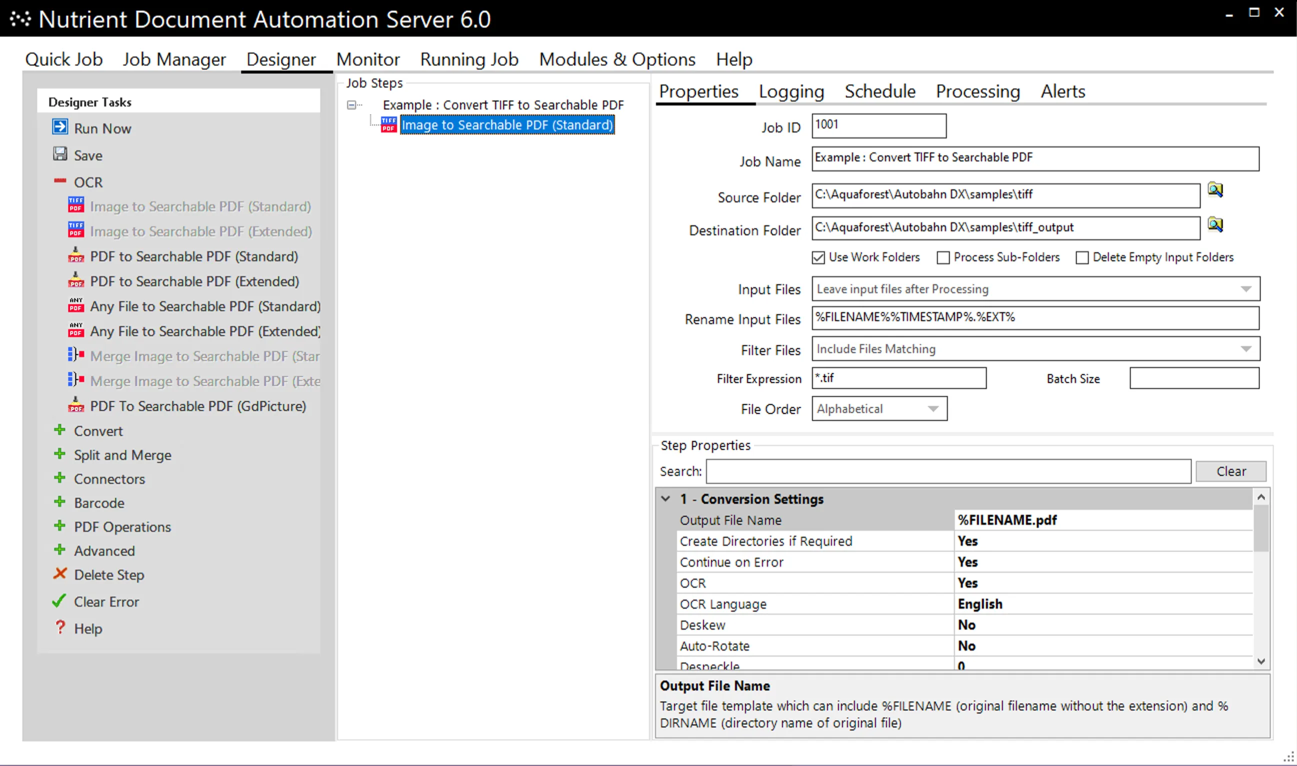 Configure Job Designer Tasks