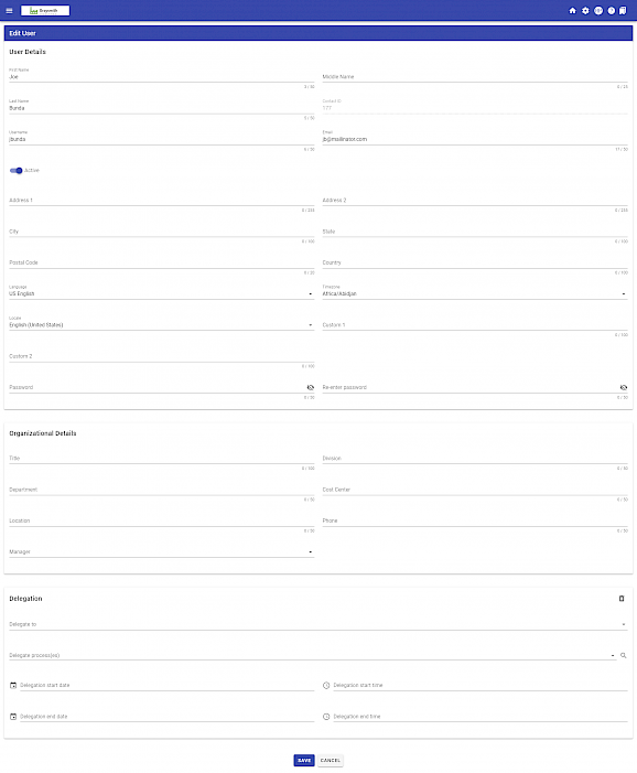 User profile summary