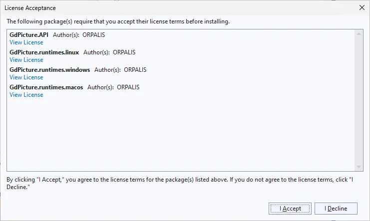 License Acceptance