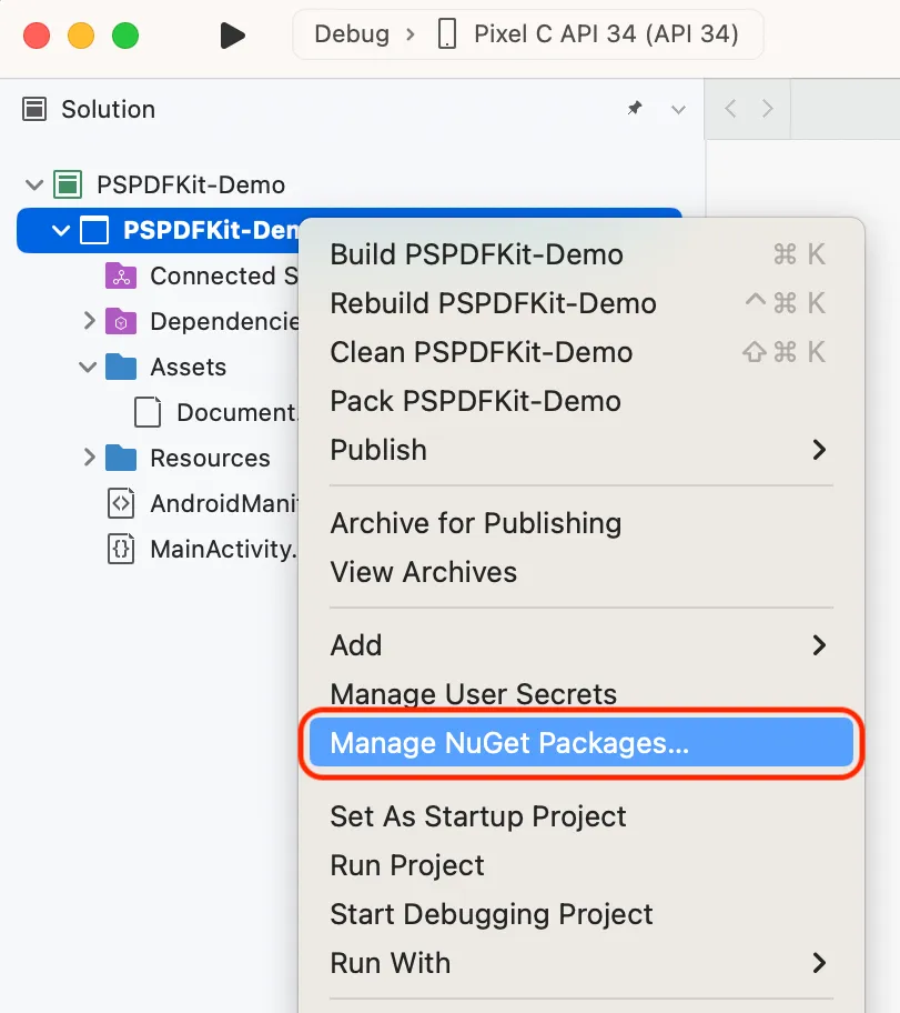 Add nuget package using NuGet manager