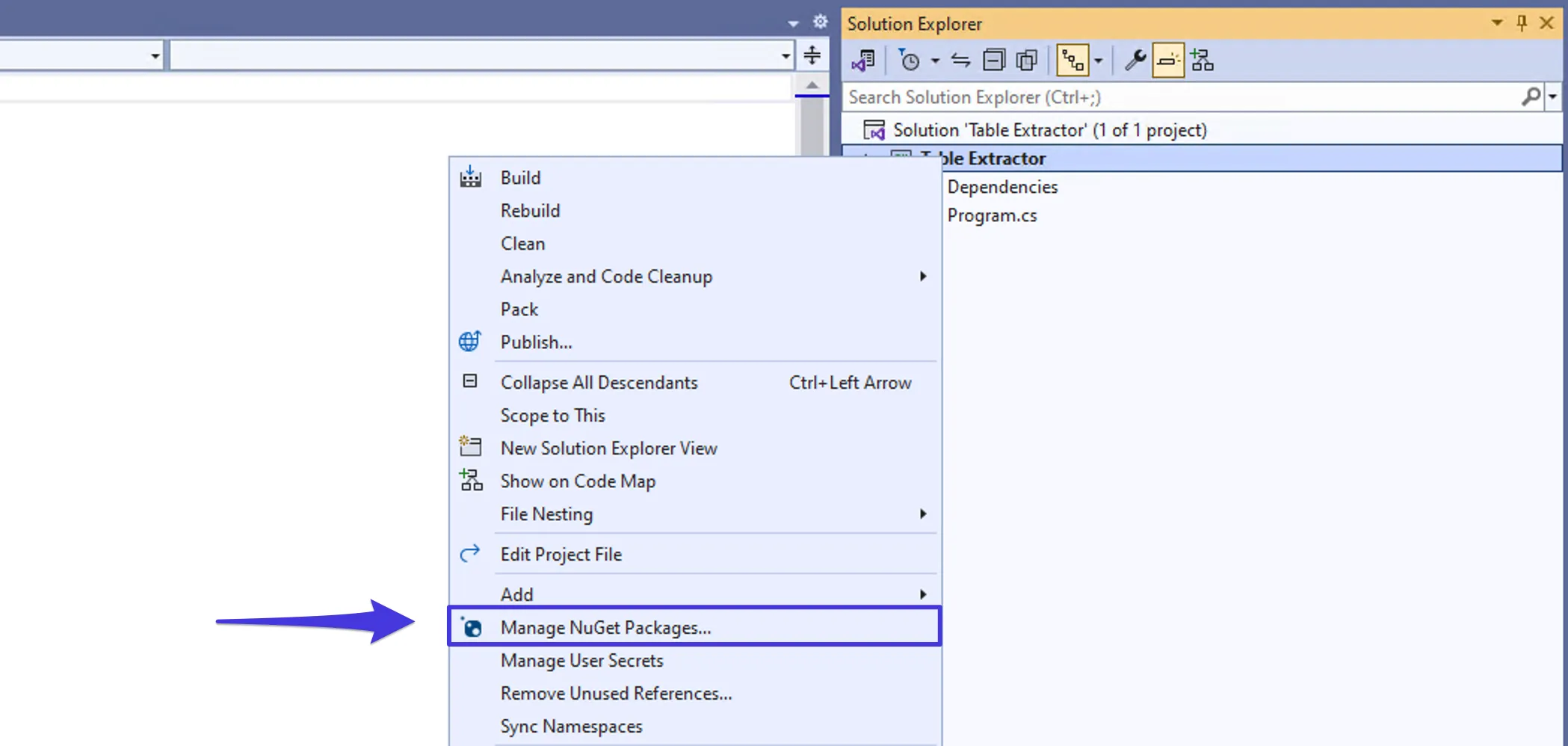 Manage NuGet