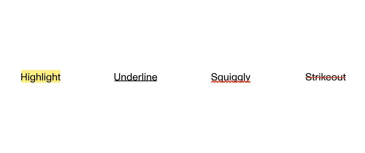 Markup annotations