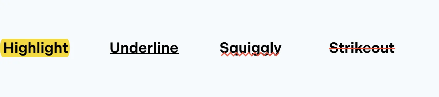 Markup annotations