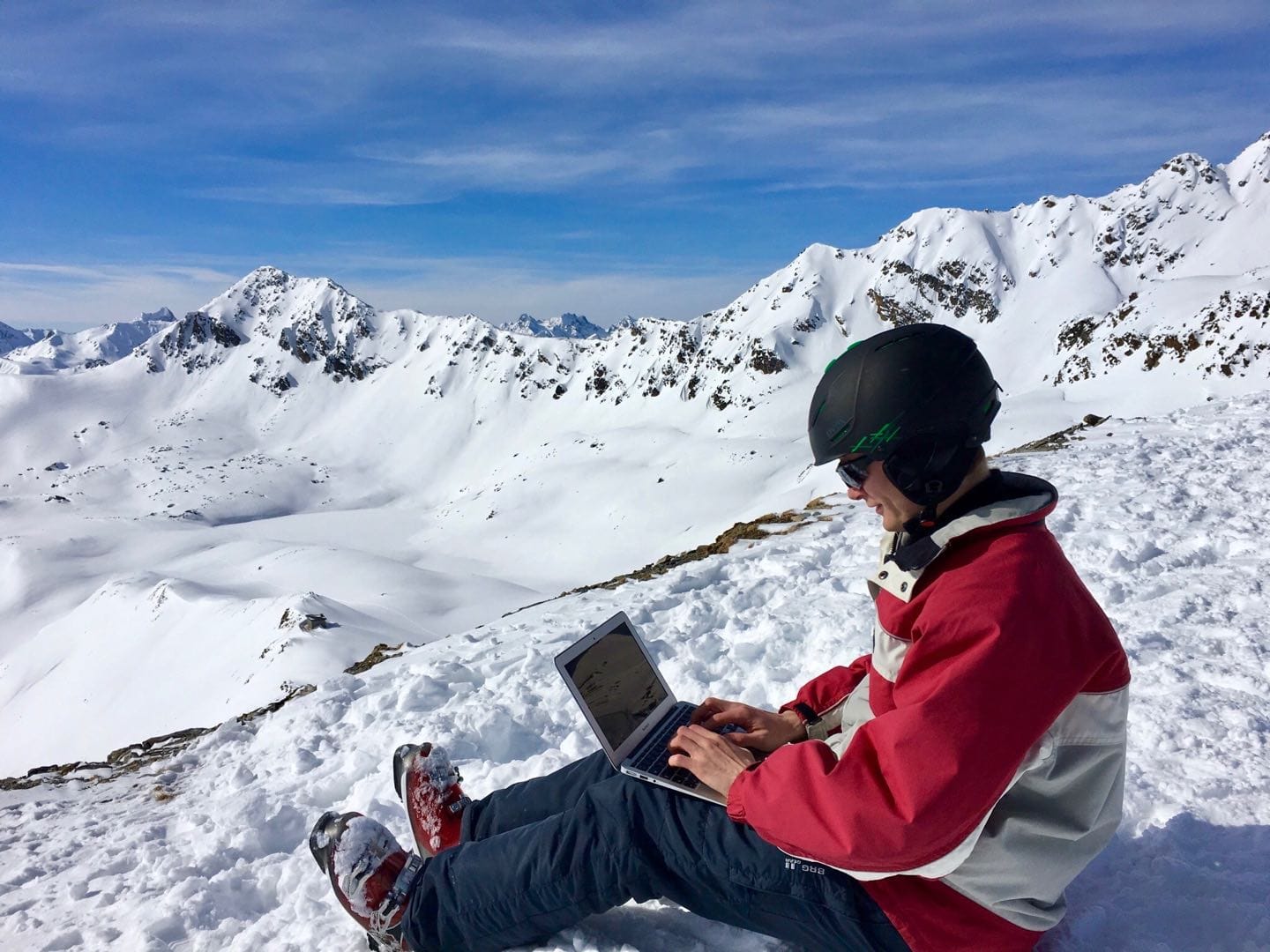 On top of a mountain