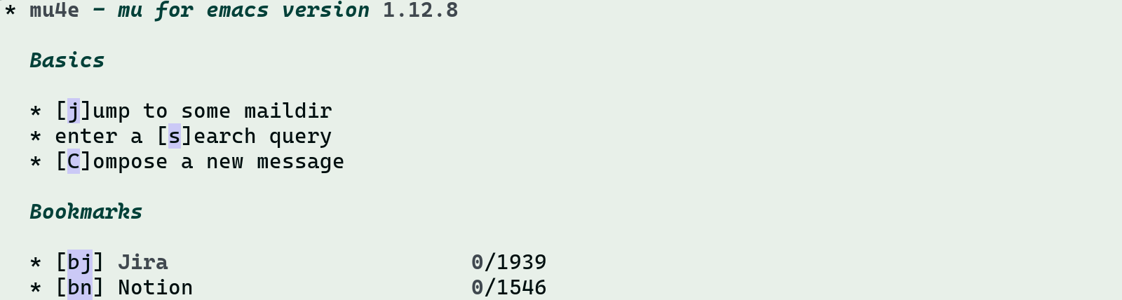 mu4e bookmarks