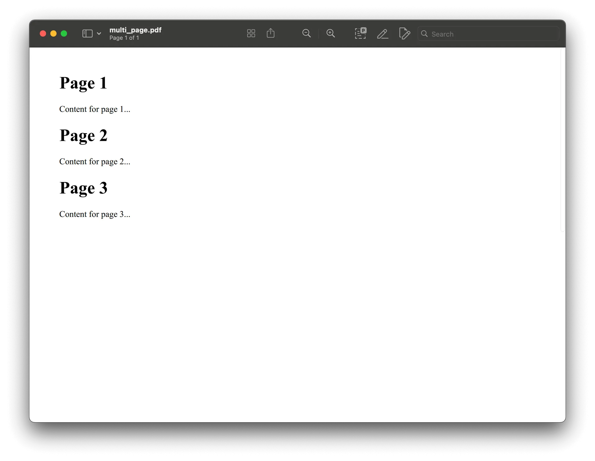 Multipage PDF generated from concatenated HTML strings