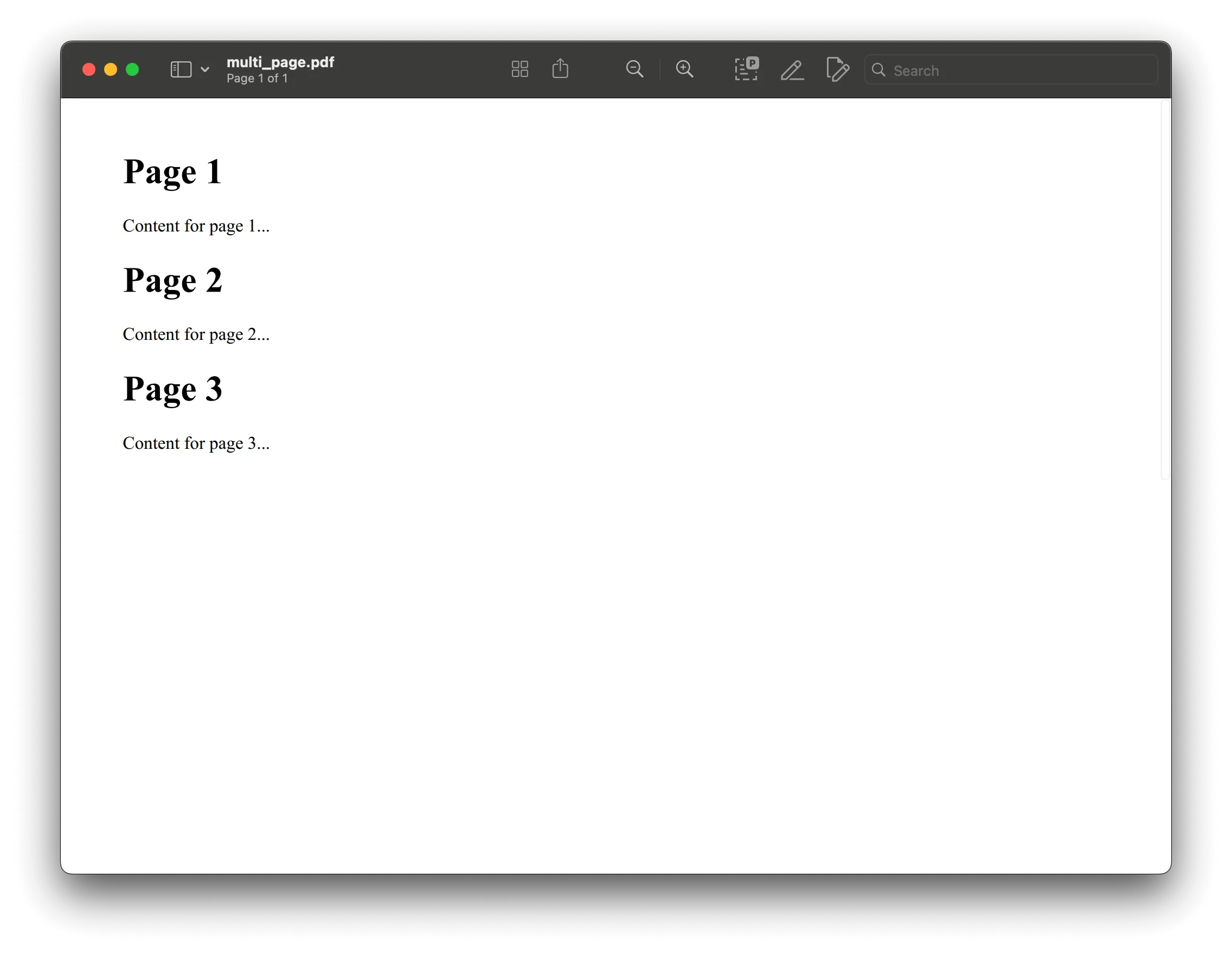 Multipage PDF generated from concatenated HTML strings