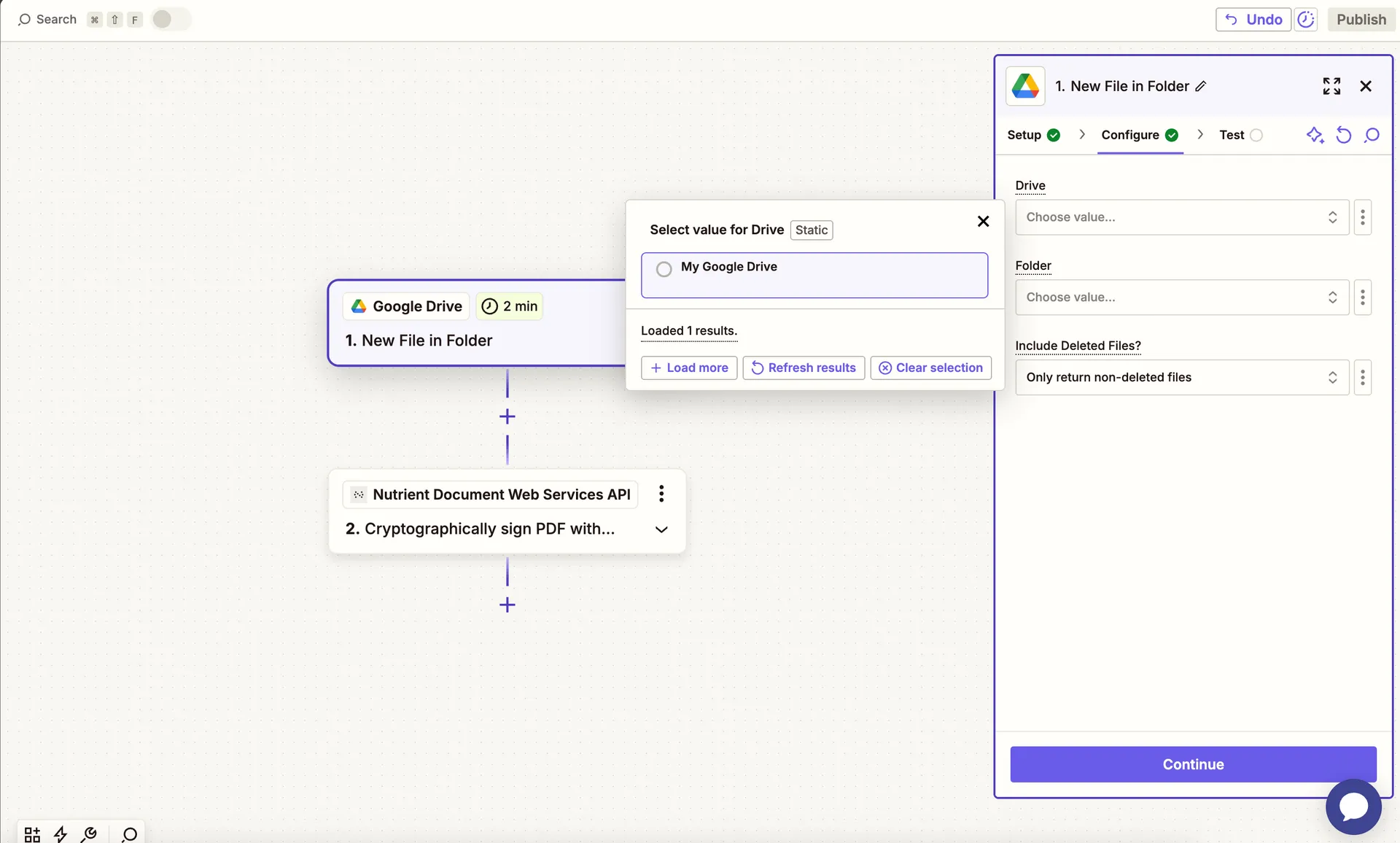Select which Drive to monitor for new PDF files