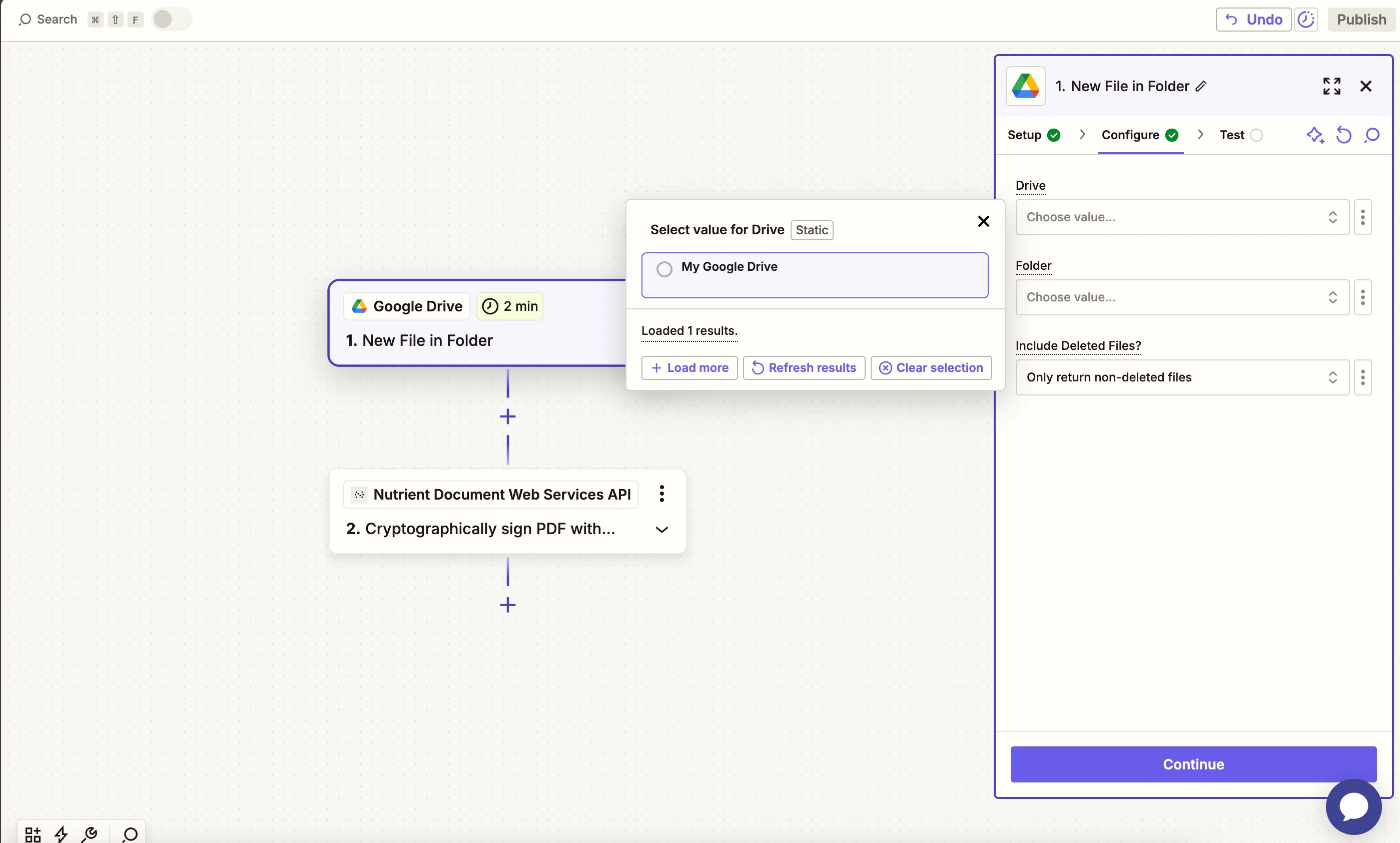 Choose the Drive to monitor for new PDF files