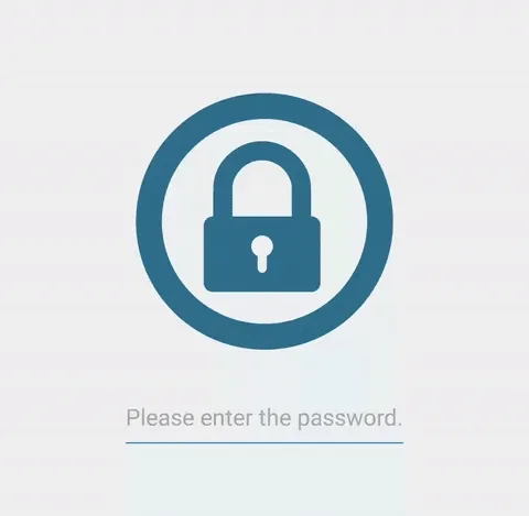 New password screen