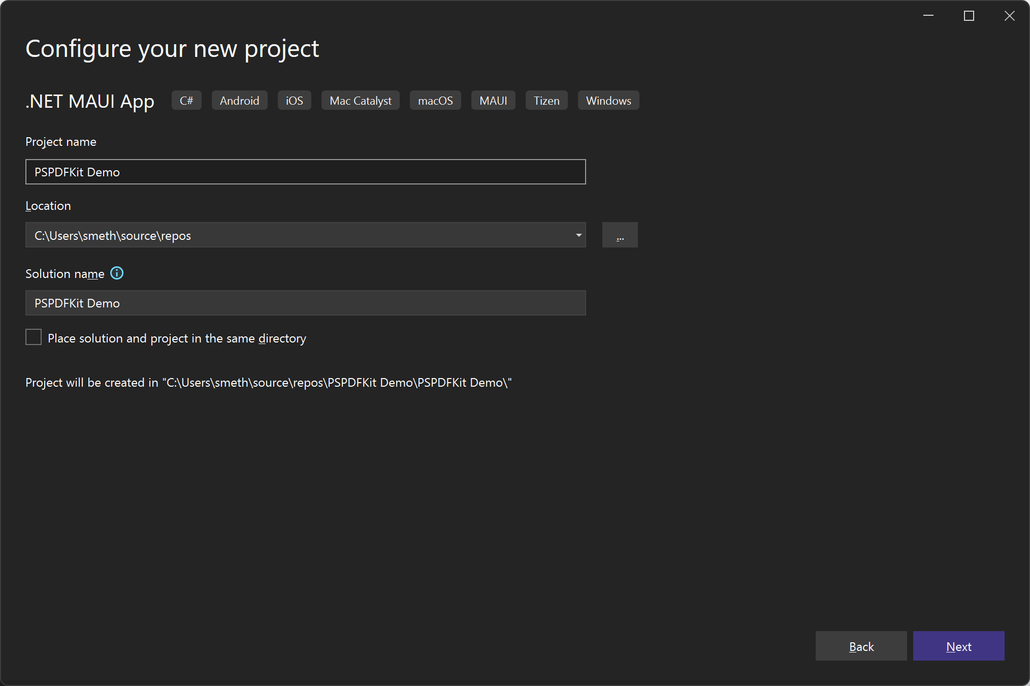 Project config to select