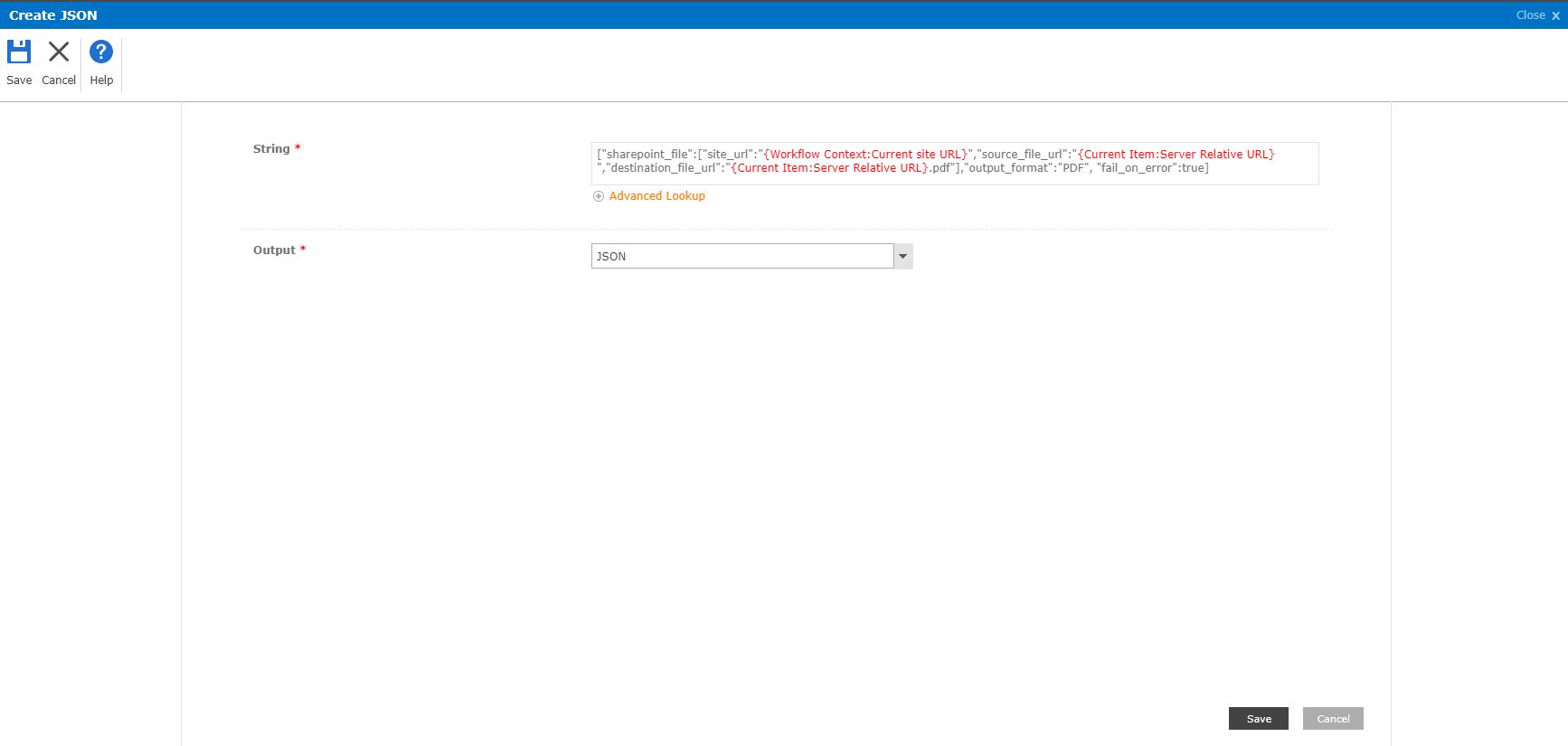 add build string action