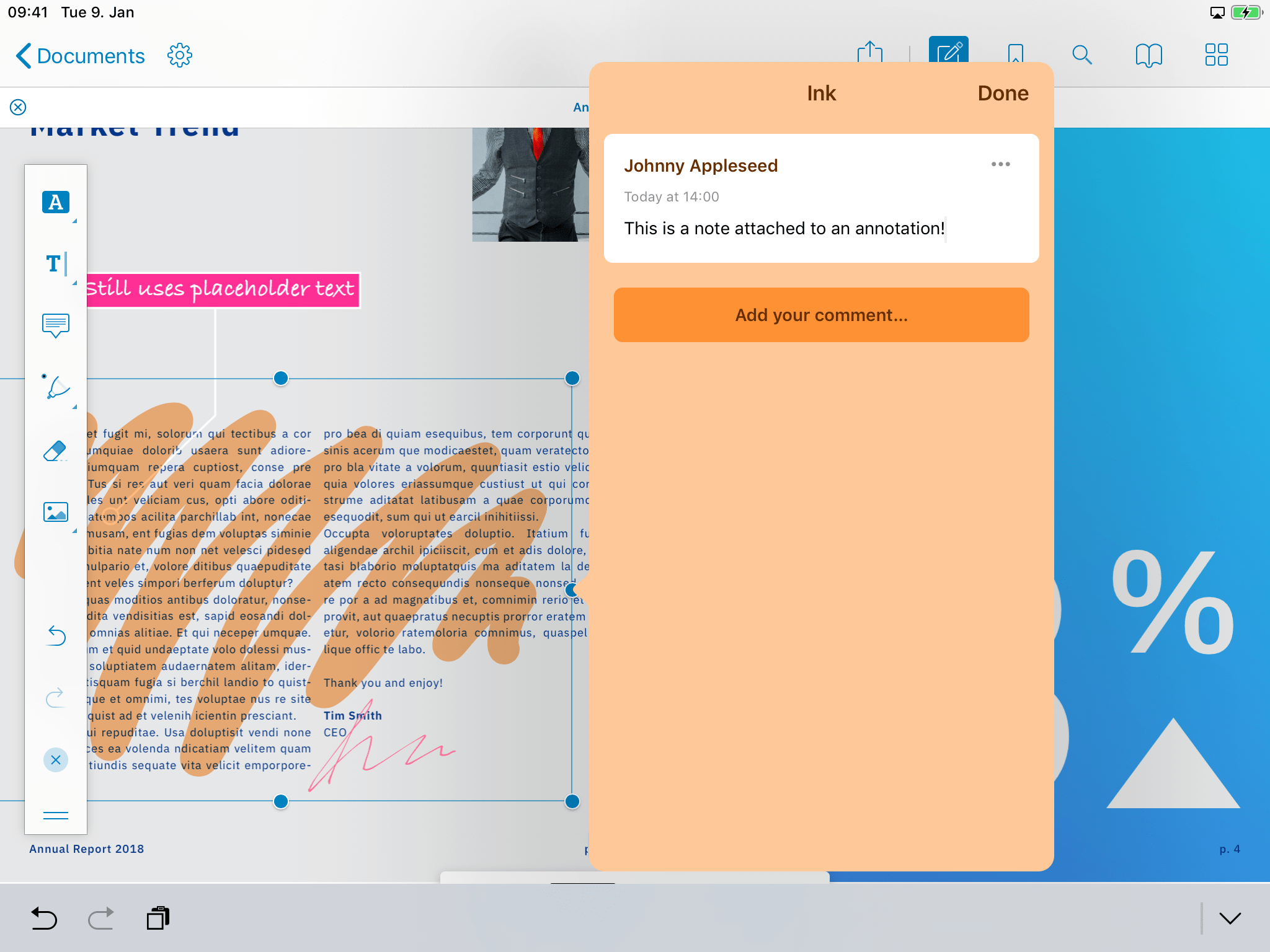 Adding comments to existing annotations
