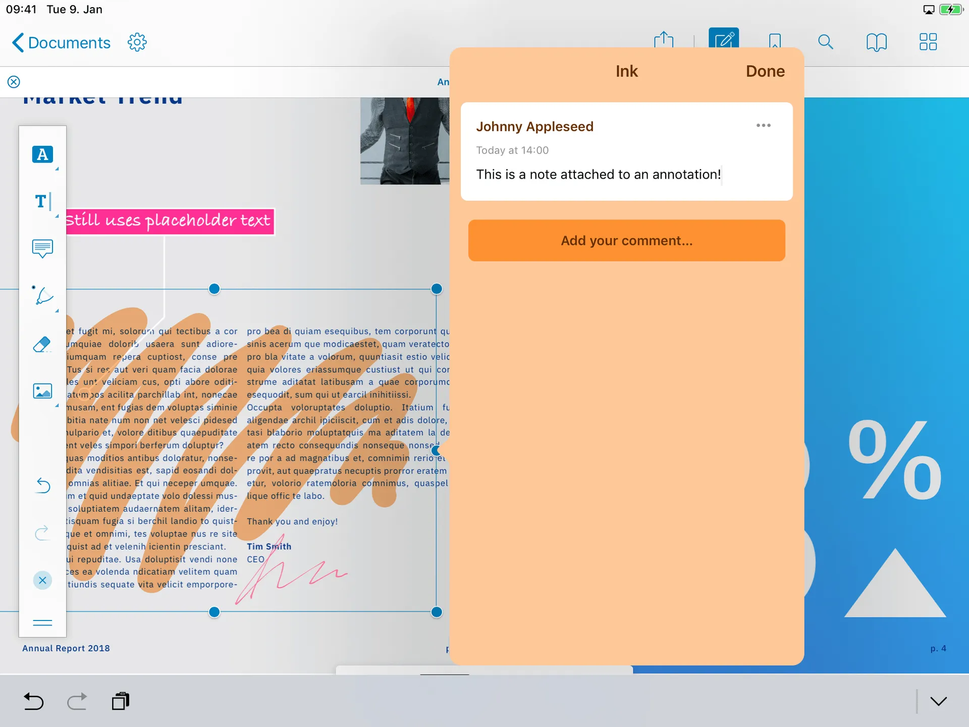 Adding comments to existing annotations