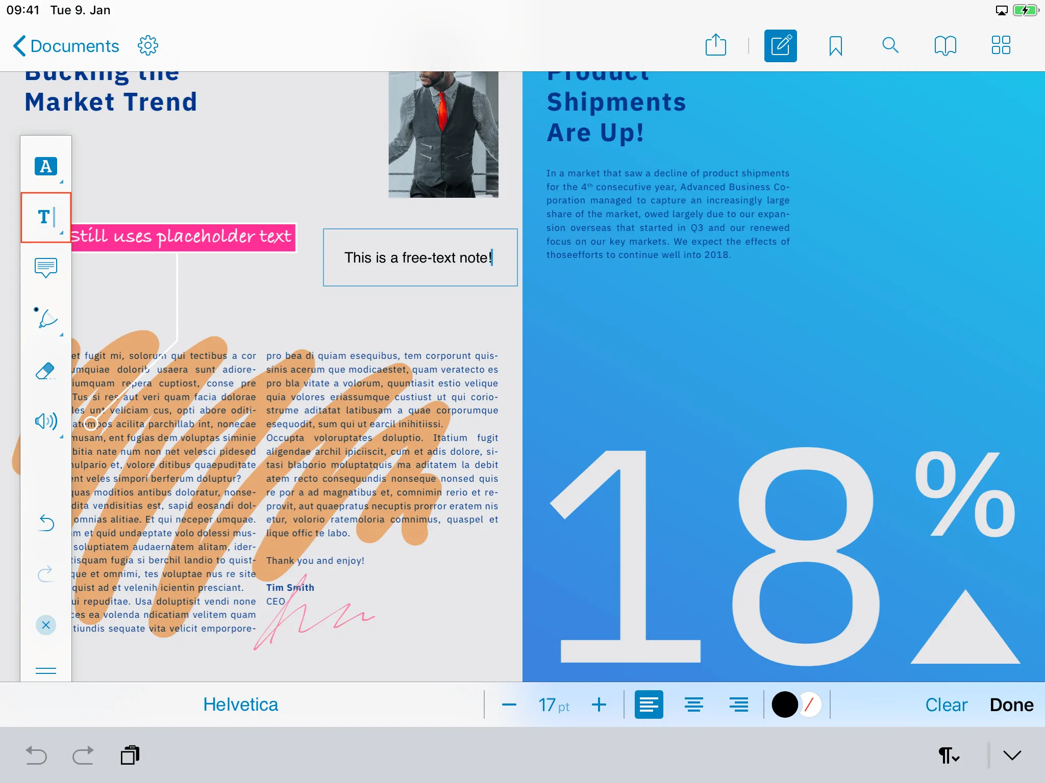 Adding free text annotations