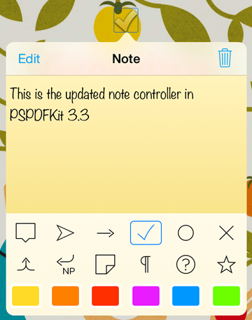 Note view controller icons