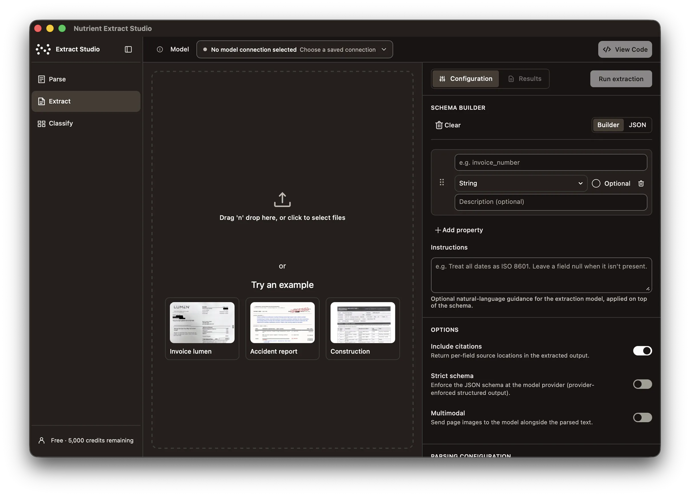 Nutrient Extract Studio running on macOS