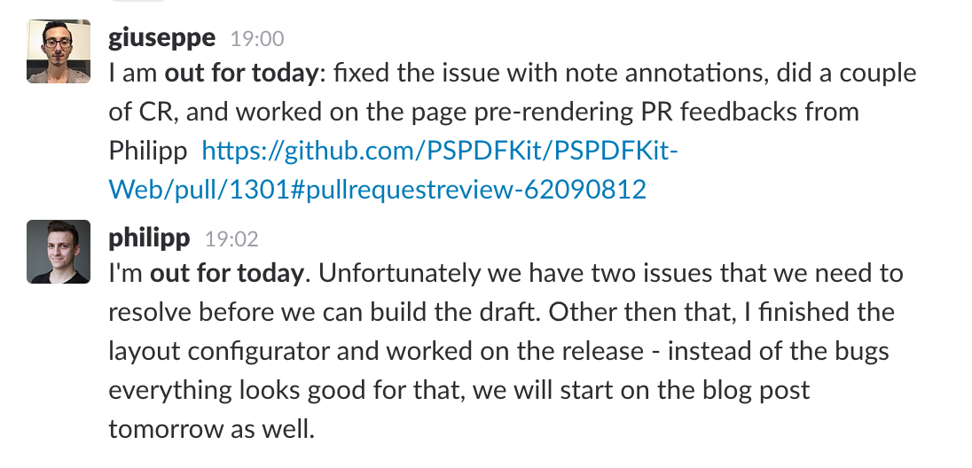 out for today screenshot