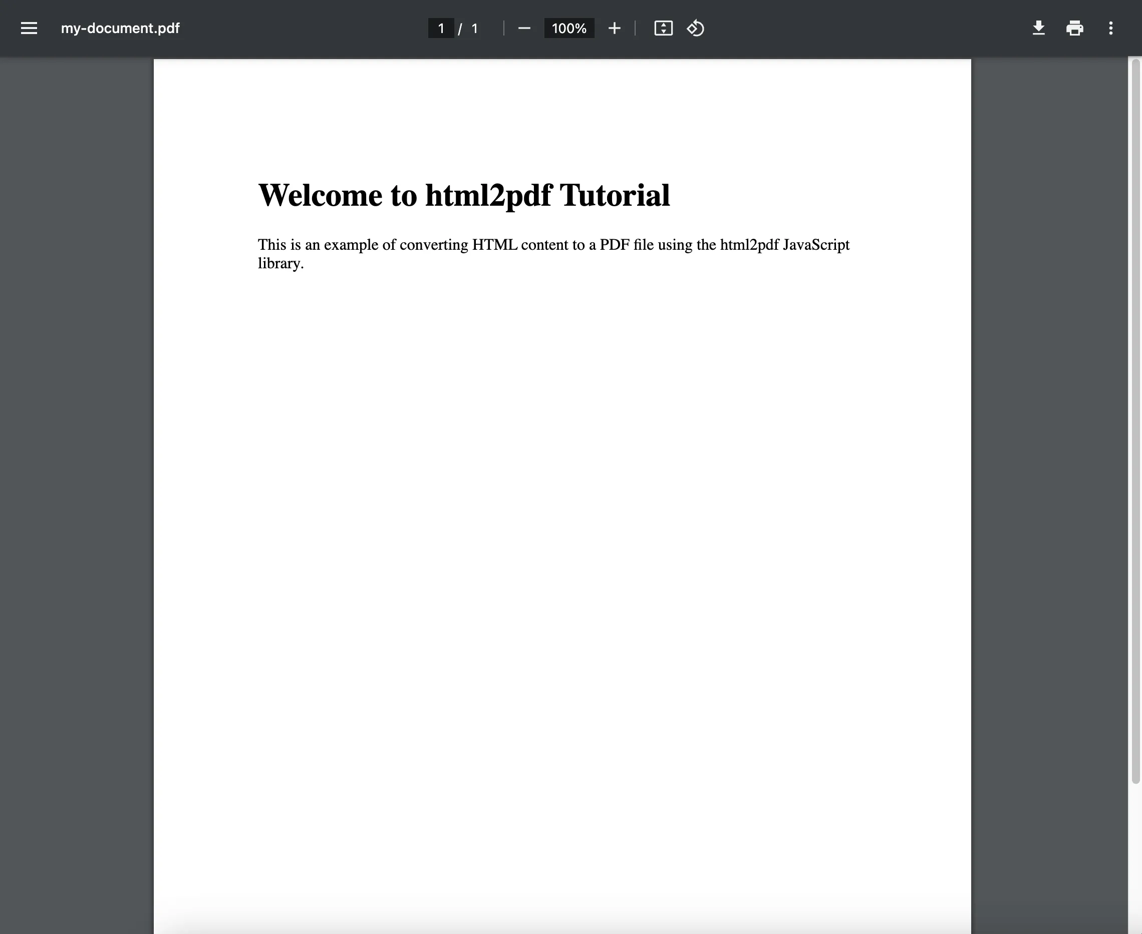 example output