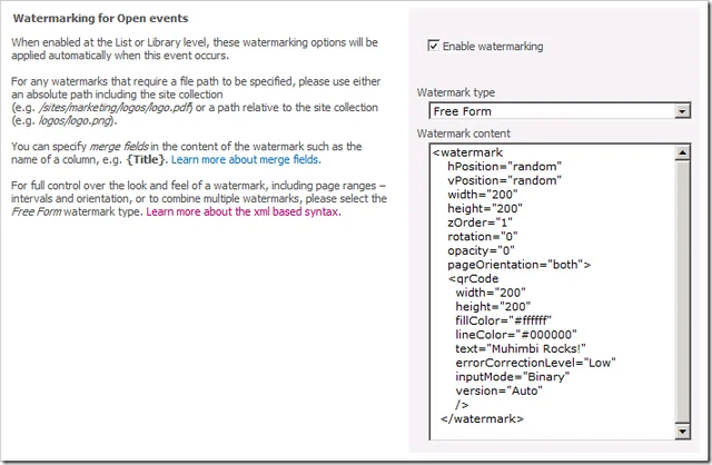 QR Code Watermark on-open