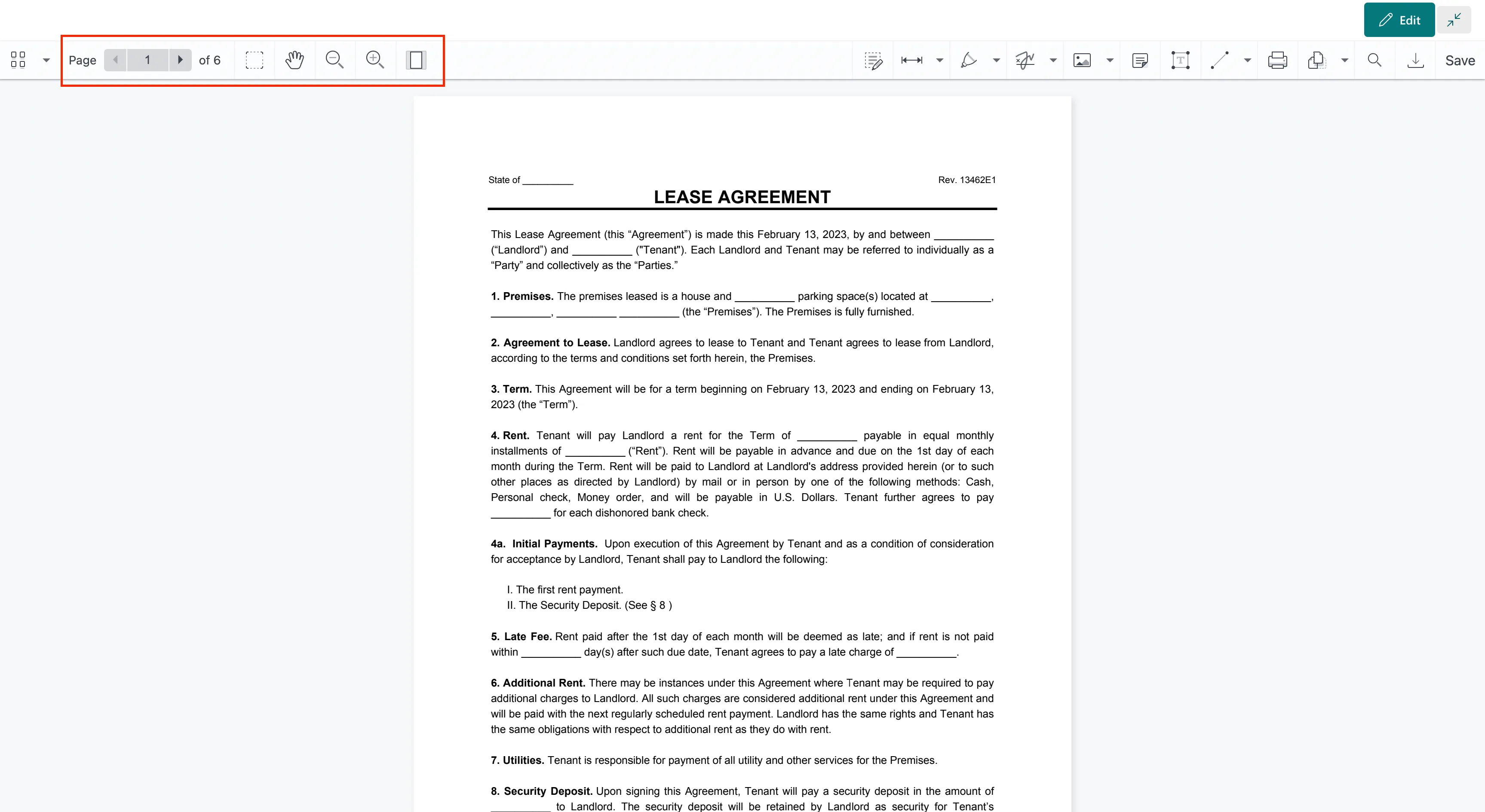 PDF page navigation