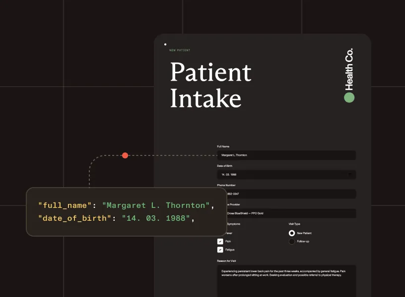 Patient intake form extraction
