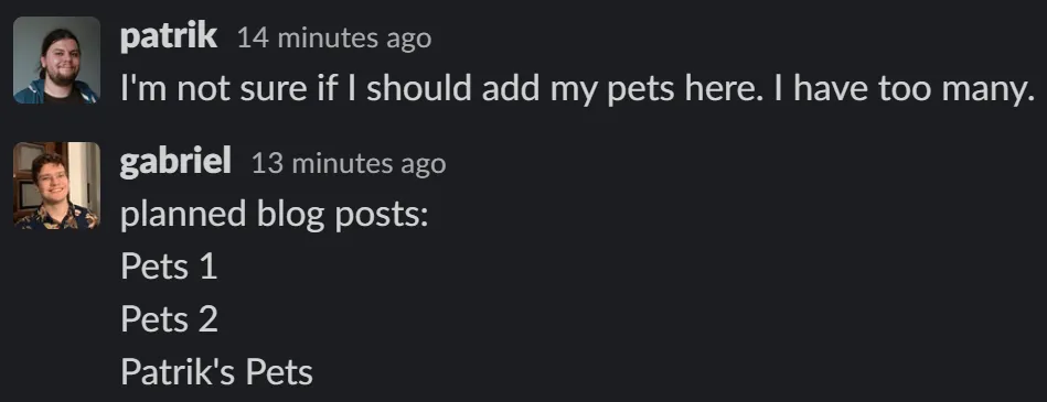 Slack conversation