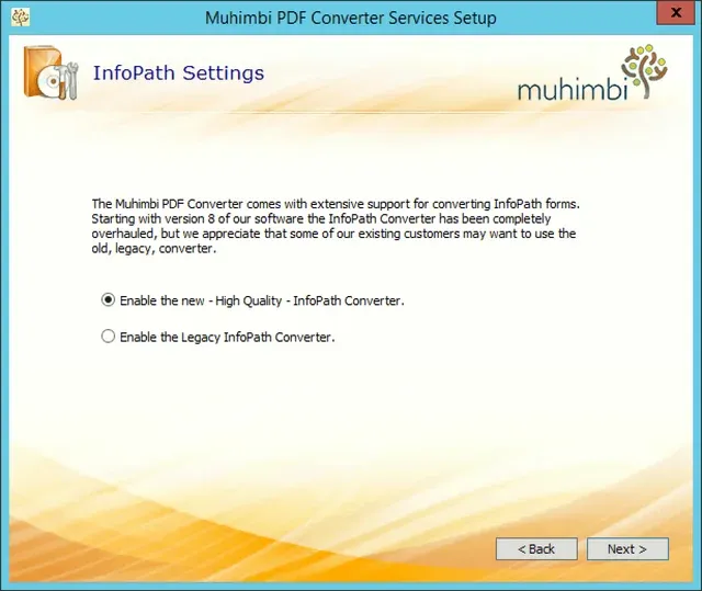 infopath converter settings