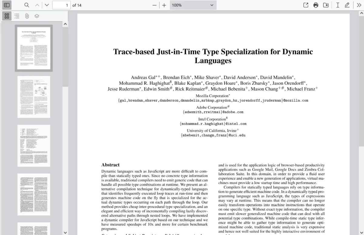 JavaScript PDF Viewer pdf.js