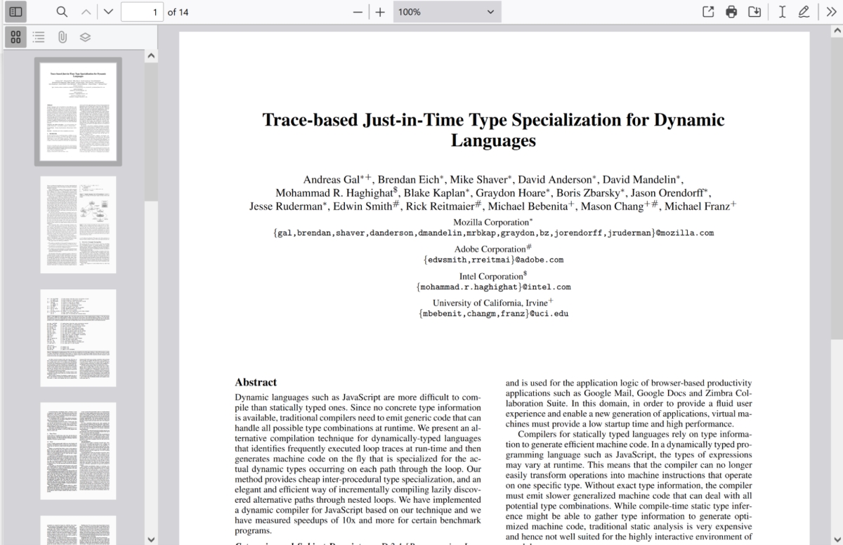 JavaScript PDF Viewer pdf.js