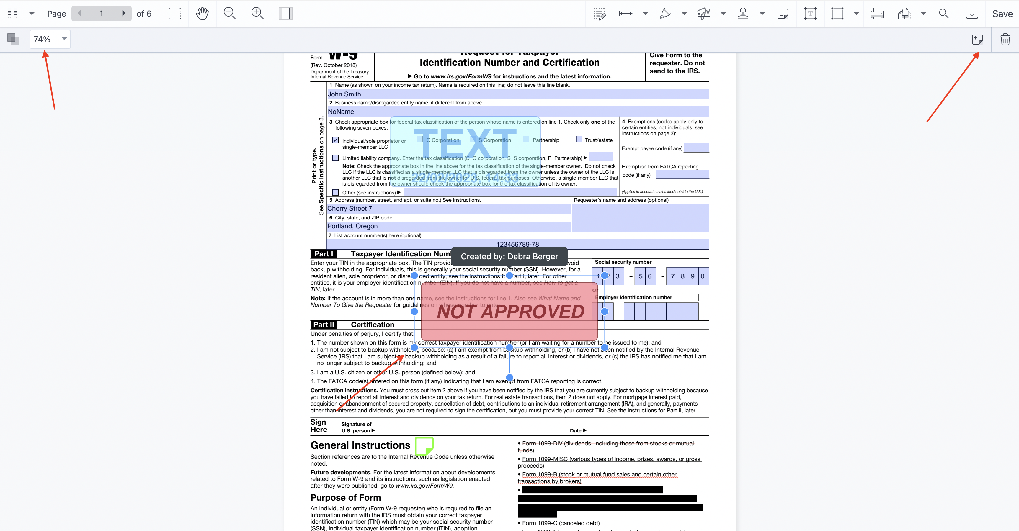 Edit PDF stamp
