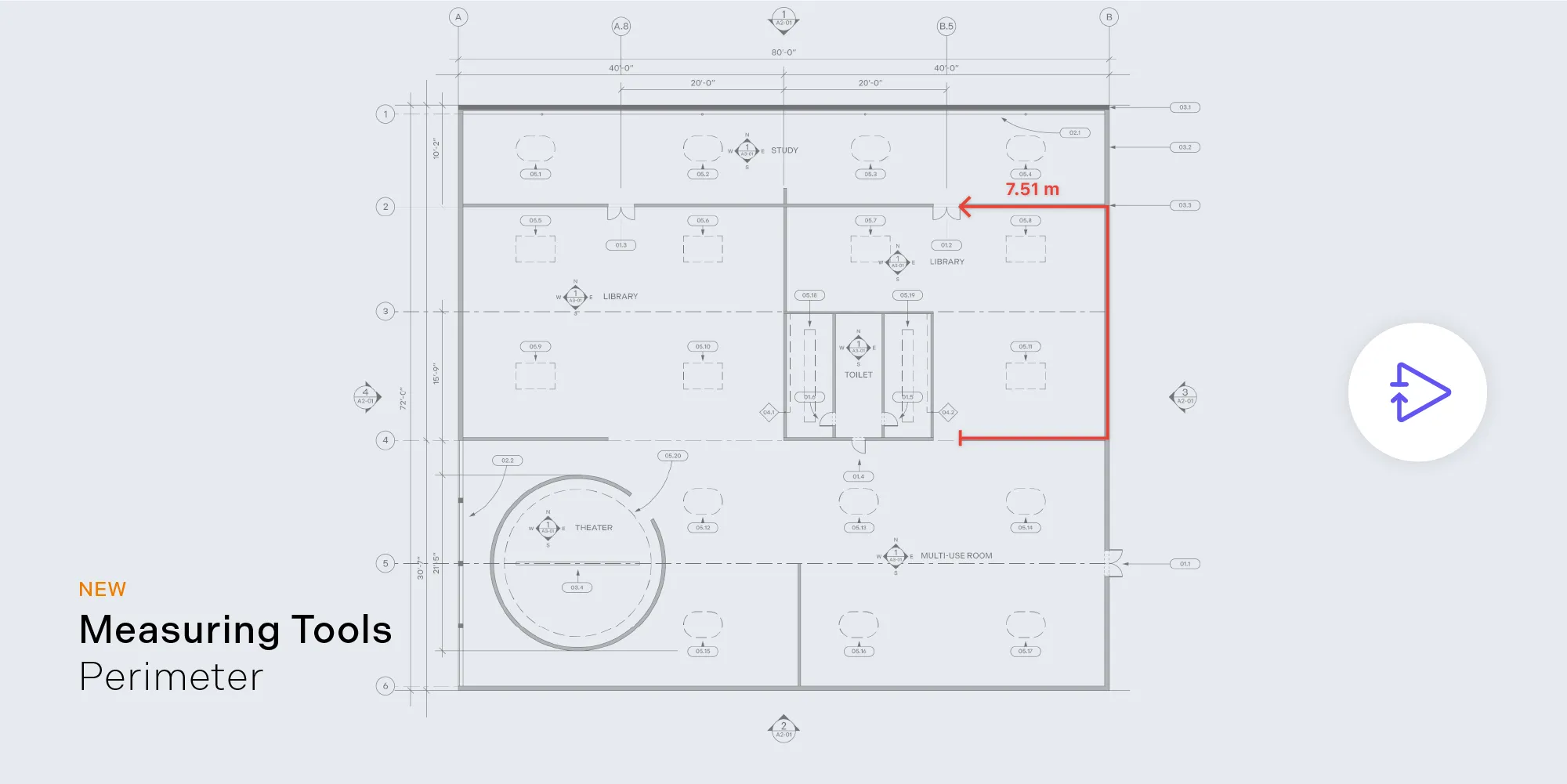 Blueprint with perimeter measurement